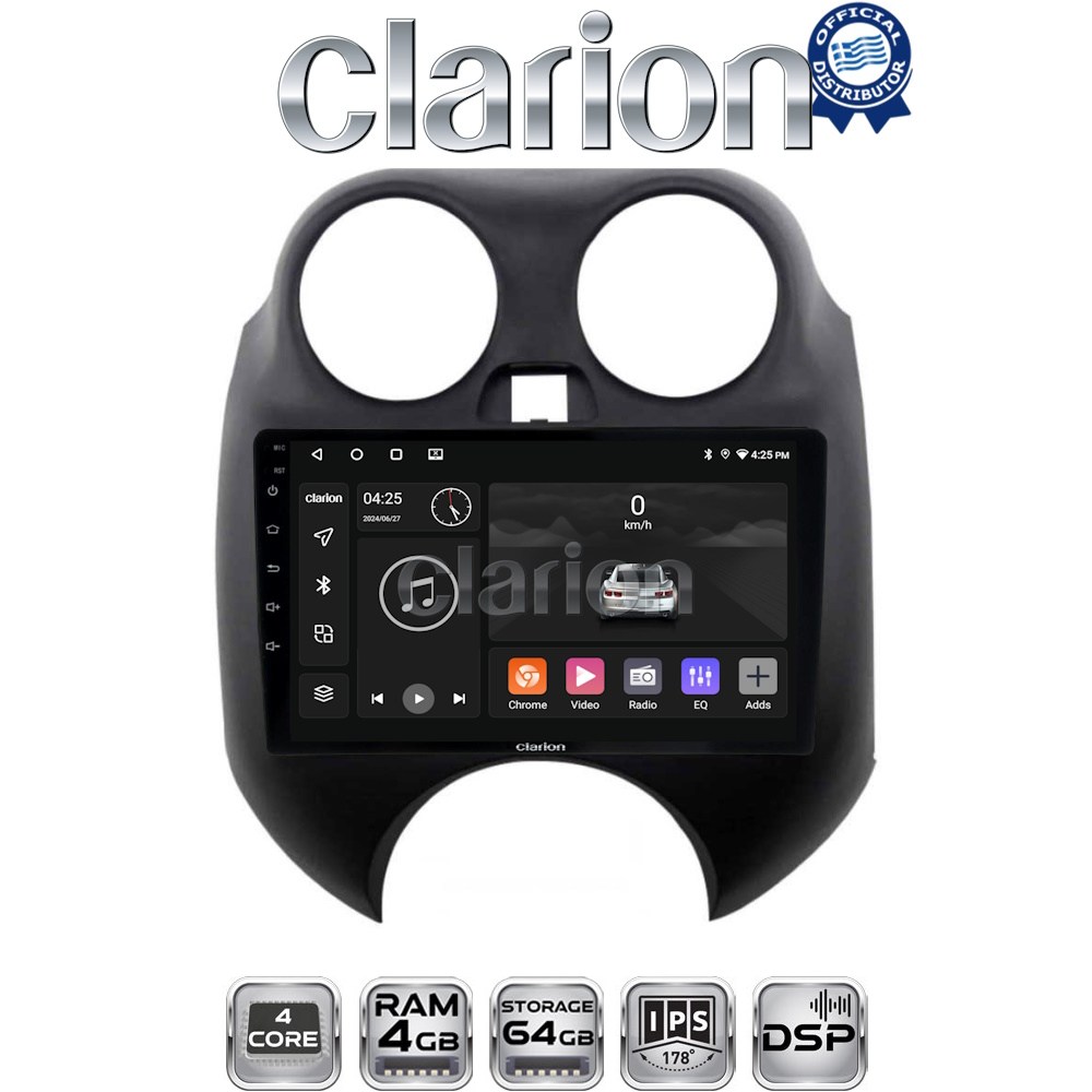CLARION GL32459 Οθόνη OEM Multimedia Αυτοκινήτου για Nissan Micra 2010 > 2014 (CarPlay/AndroidAuto/BT/GPS/WIFI/GPRS)