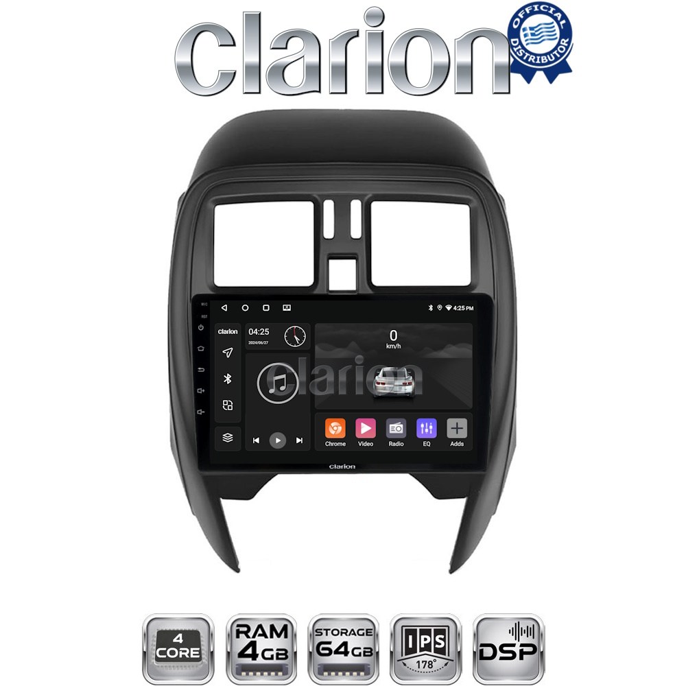 CLARION GL32460 Οθόνη OEM Multimedia Αυτοκινήτου για Nissan Micra K13 2010 > 2016 (CarPlay/AndroidAuto/BT/GPS/WIFI/GPRS)