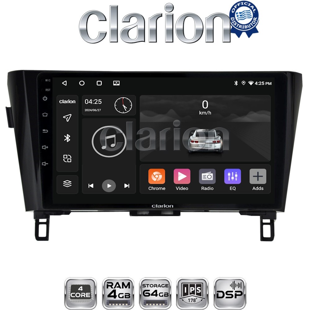CLARION GL32473 Οθόνη OEM Multimedia Αυτοκινήτου για NISSAN QASHQAI & XTRAIL 2014> (CarPlay/AndroidAuto/BT/GPS/WIFI/GPRS)