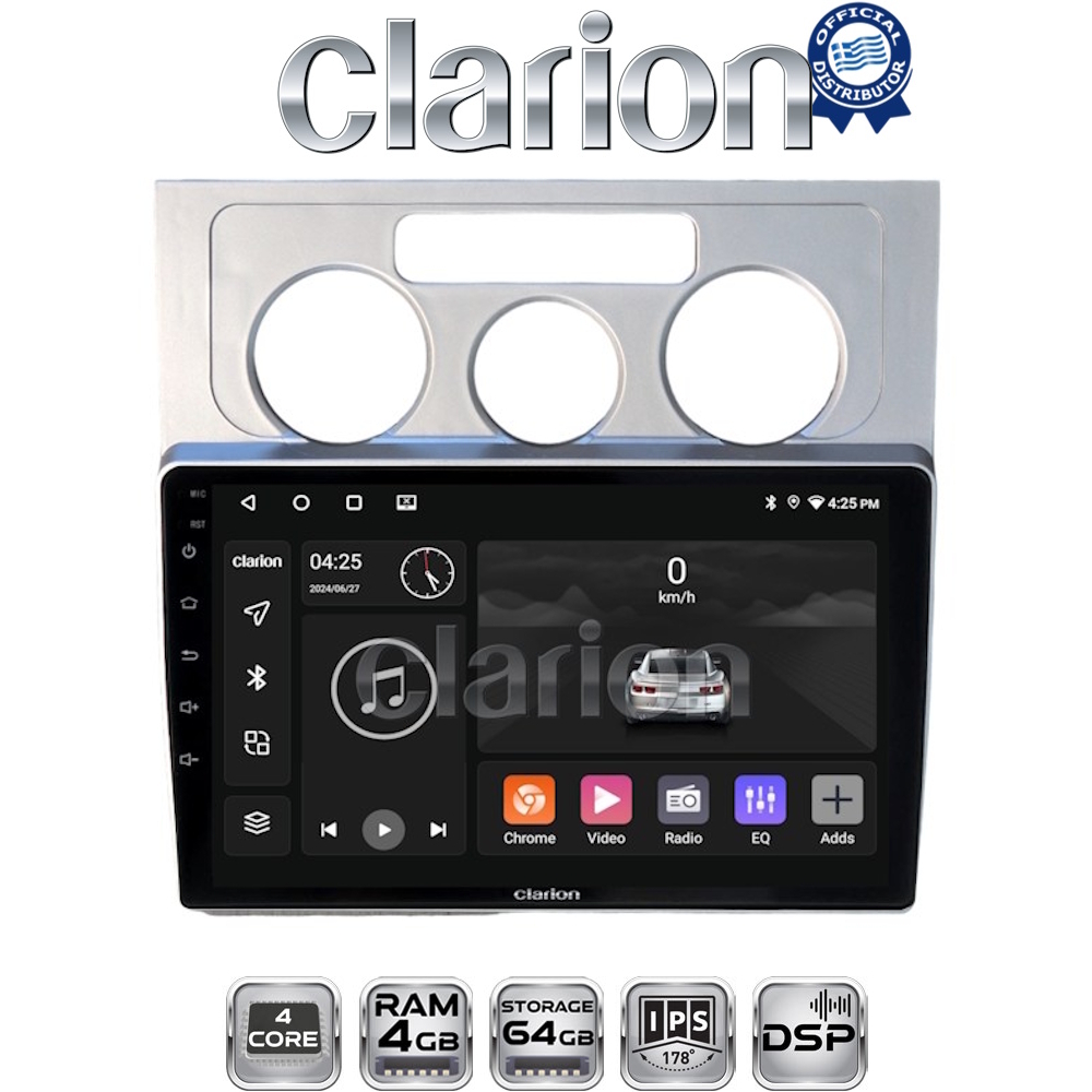 CLARION GL32512 Οθόνη OEM Multimedia Αυτοκινήτου για VW Touran 2003 > 2010 (CarPlay/AndroidAuto/BT/GPS/WIFI/GPRS)