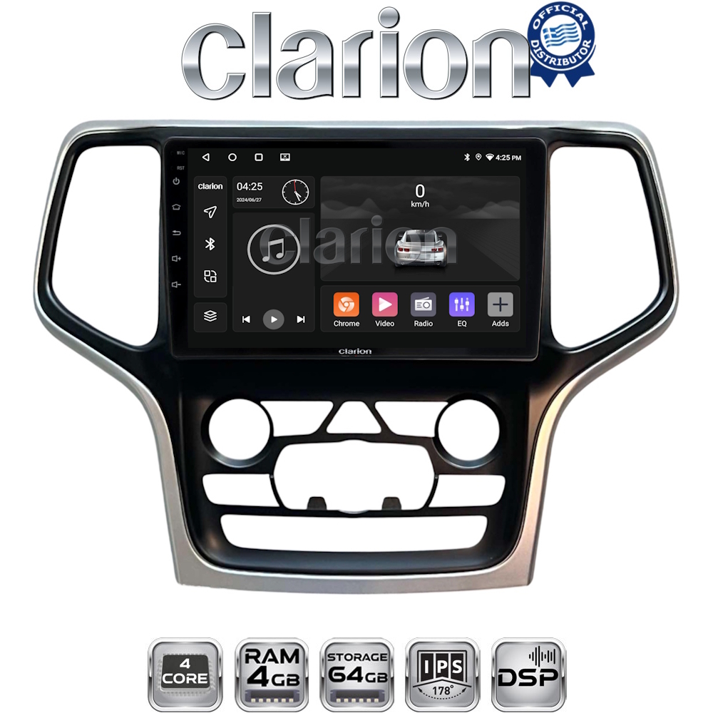 CLARION GL32534A Οθόνη OEM Multimedia Αυτοκινήτου για Jeep Grand Cherokee 2014 > 2019 (CarPlay/AndroidAuto/BT/GPS/WIFI/GPRS)