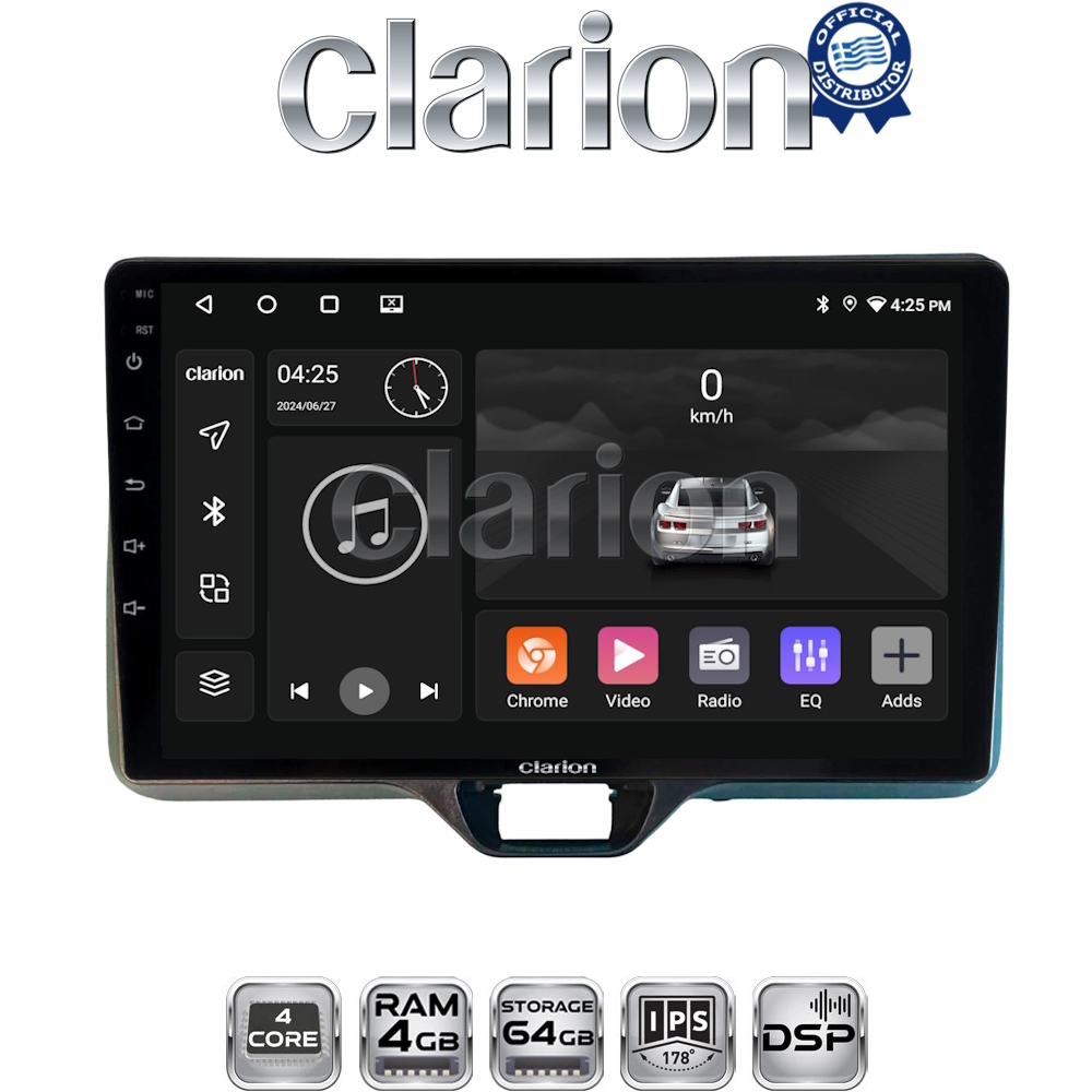 CLARION GL32554 Οθόνη OEM Multimedia Αυτοκινήτου για TOYOTA YARIS 2020> (CarPlay/AndroidAuto/BT/GPS/WIFI/GPRS)