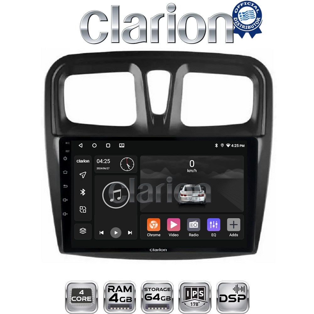 CLARION GL32557 Οθόνη OEM Multimedia Αυτοκινήτου για Dacia Santero 2012 > 2020 (CarPlay/AndroidAuto/BT/GPS/WIFI/GPRS)