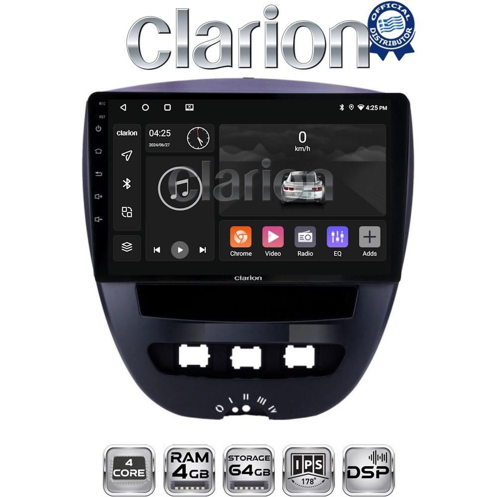 CLARION GL32560 Οθόνη OEM Multimedia Αυτοκινήτου για Aygo & C1 & 107 '05>'14 (CarPlay/AndroidAuto/BT/GPS/WIFI/GPRS)