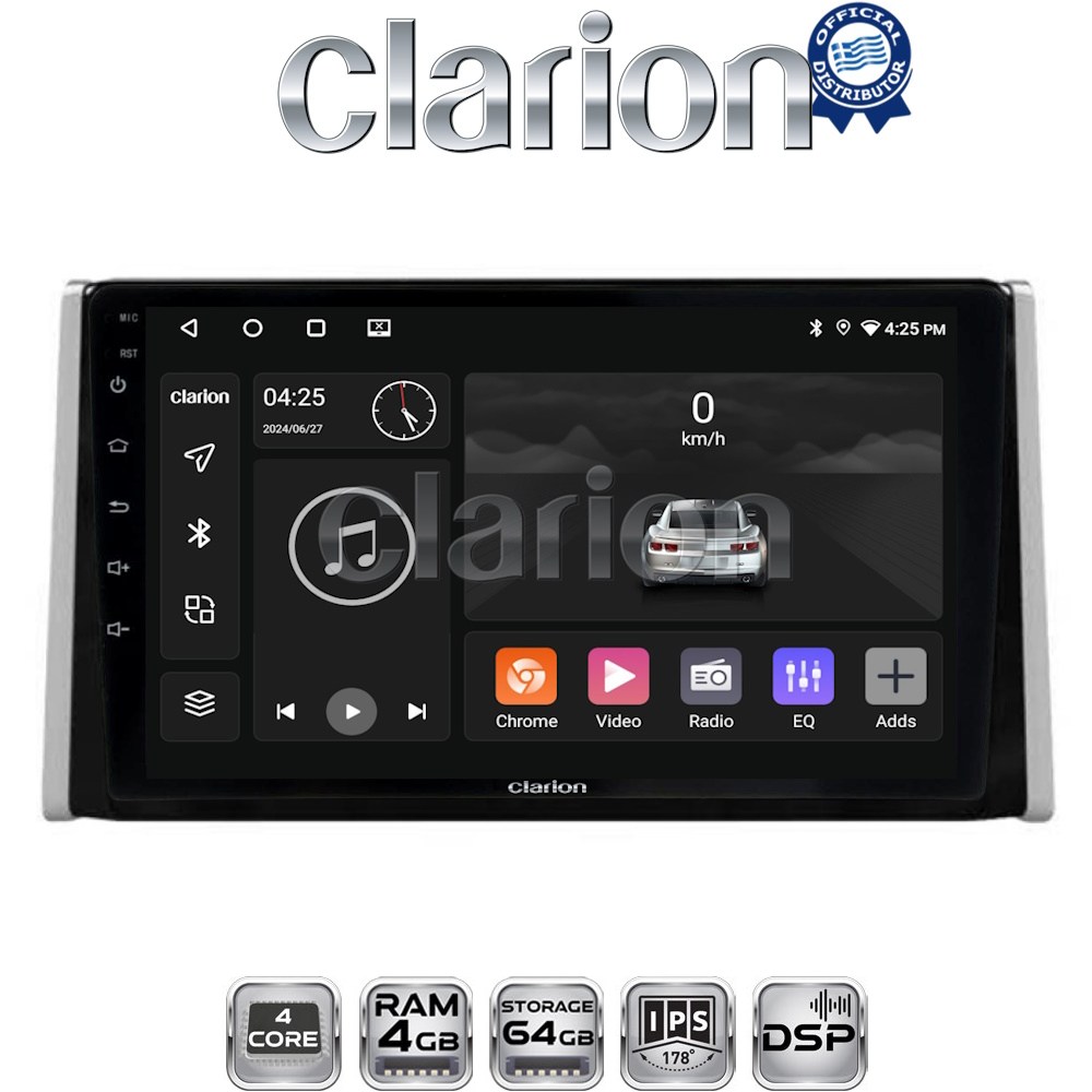 CLARION GL32572 Οθόνη OEM Multimedia Αυτοκινήτου για TOYOTA RAV 4  2019 >  (CarPlay/AndroidAuto/BT/GPS/WIFI/GPRS)