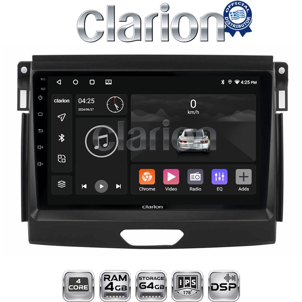 CLARION GL32574 Οθόνη OEM Multimedia Αυτοκινήτου για Ford Ranger 2015 > 2020 (CarPlay/AndroidAuto/BT/GPS/WIFI/GPRS)