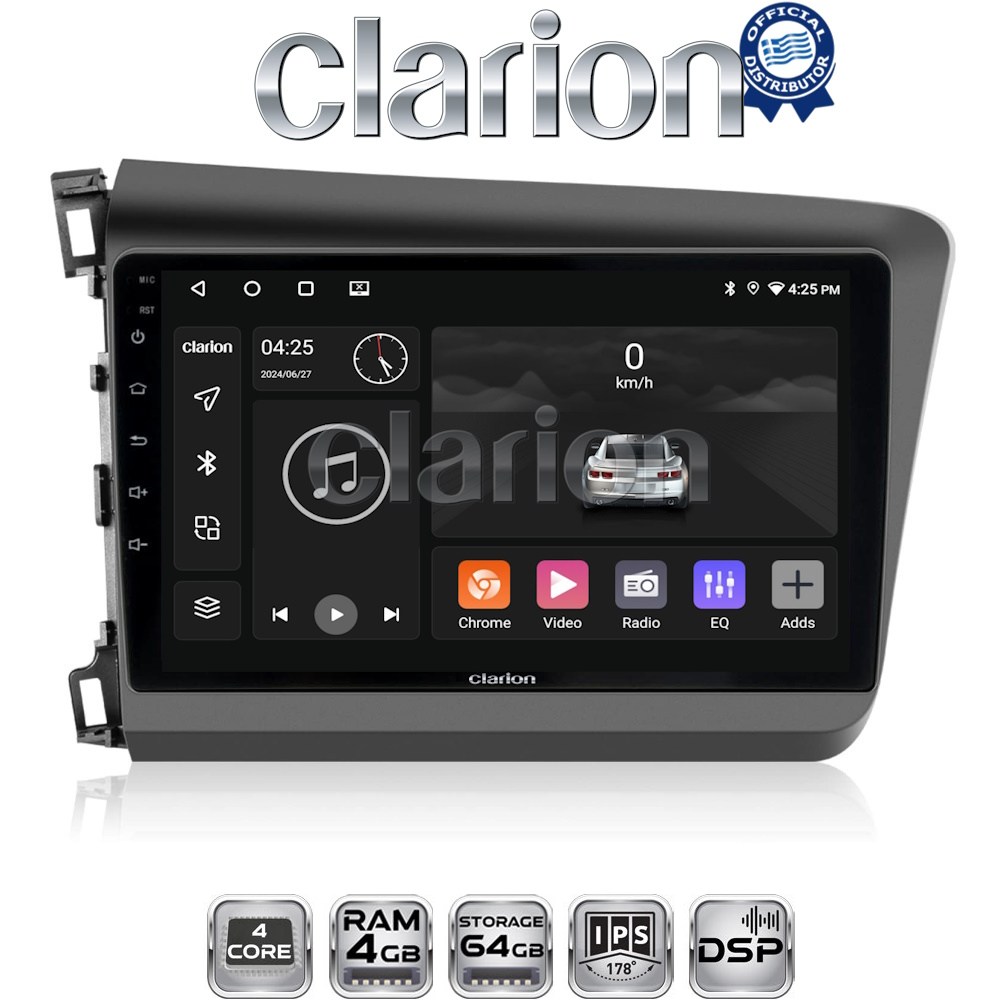 CLARION GL32630 Οθόνη OEM Multimedia Αυτοκινήτου για Honda Civic 2012 > 2016 (CarPlay/AndroidAuto/BT/GPS/WIFI/GPRS)