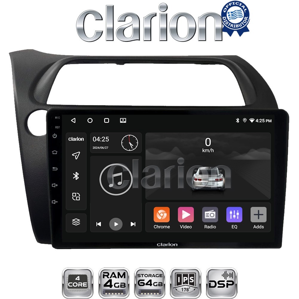 CLARION GL32744 Οθόνη OEM Multimedia Αυτοκινήτου για HONDA CIVIC 3/5D 2006-2012 (CarPlay/AndroidAuto/BT/GPS/WIFI/GPRS)