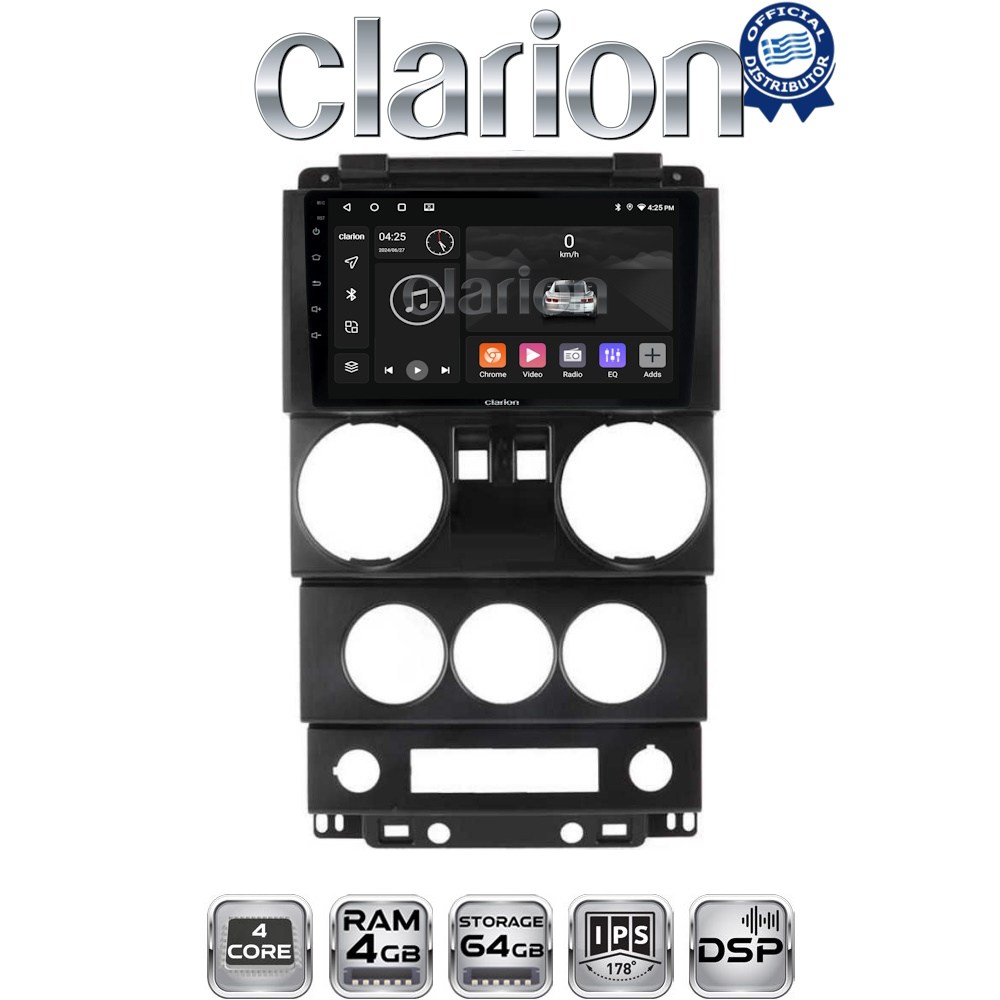 CLARION GL32748B Οθόνη OEM Multimedia Αυτοκινήτου για JEEP WRANGLER 2007 > 2011 (CarPlay/AndroidAuto/BT/GPS/WIFI/GPRS)