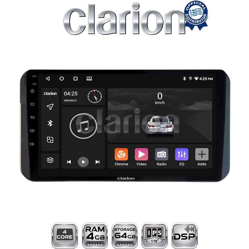 CLARION GL32754H Οθόνη OEM Multimedia Αυτοκινήτου για Toyota Yaris 2023 >high version (CarPlay/AndroidAuto/BT/GPS/WIFI/GPRS)