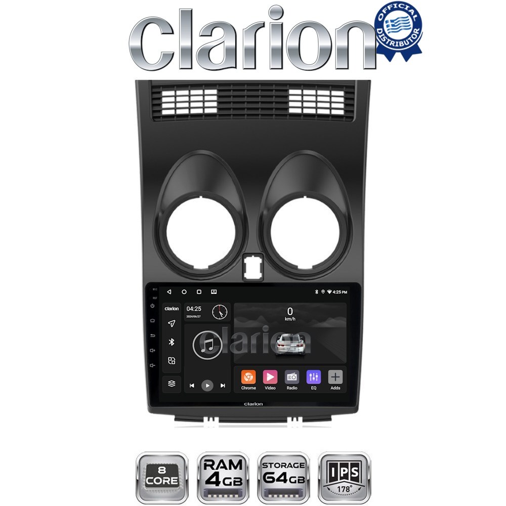 CLARION GL52001 Οθόνη OEM Multimedia Αυτοκινήτου για NISSAN QASHQAI 2007 > 2013 (CarPlay/AndroidAuto/BT/GPS/WIFI/GPRS)