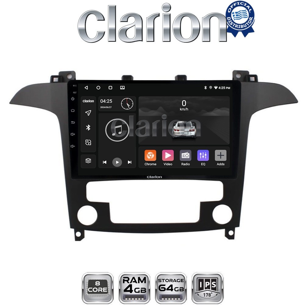 CLARION GL52003 Οθόνη OEM Multimedia Αυτοκινήτου για Ford S-Max 2006 > 2014 (CarPlay/AndroidAuto/BT/GPS/WIFI/GPRS)