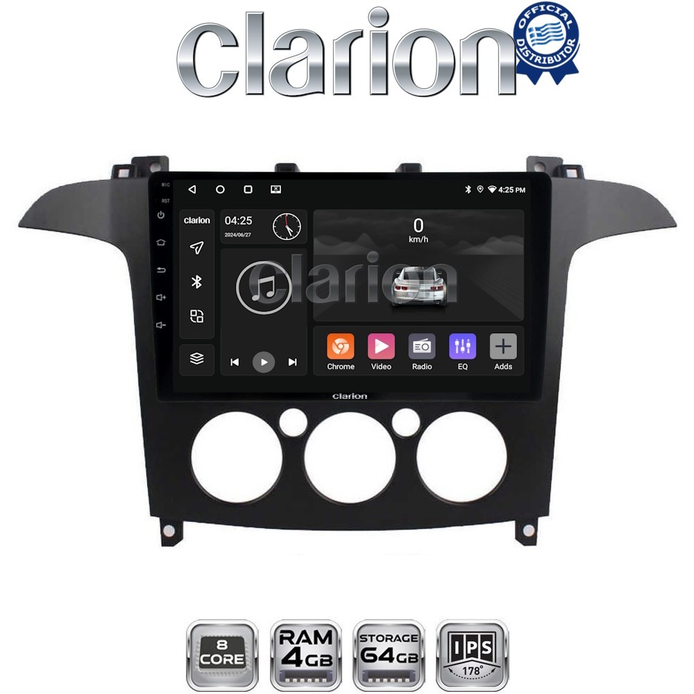 CLARION GL52003A Οθόνη OEM Multimedia Αυτοκινήτου για Ford S-Max 2006 > 2014 (CarPlay/AndroidAuto/BT/GPS/WIFI/GPRS)