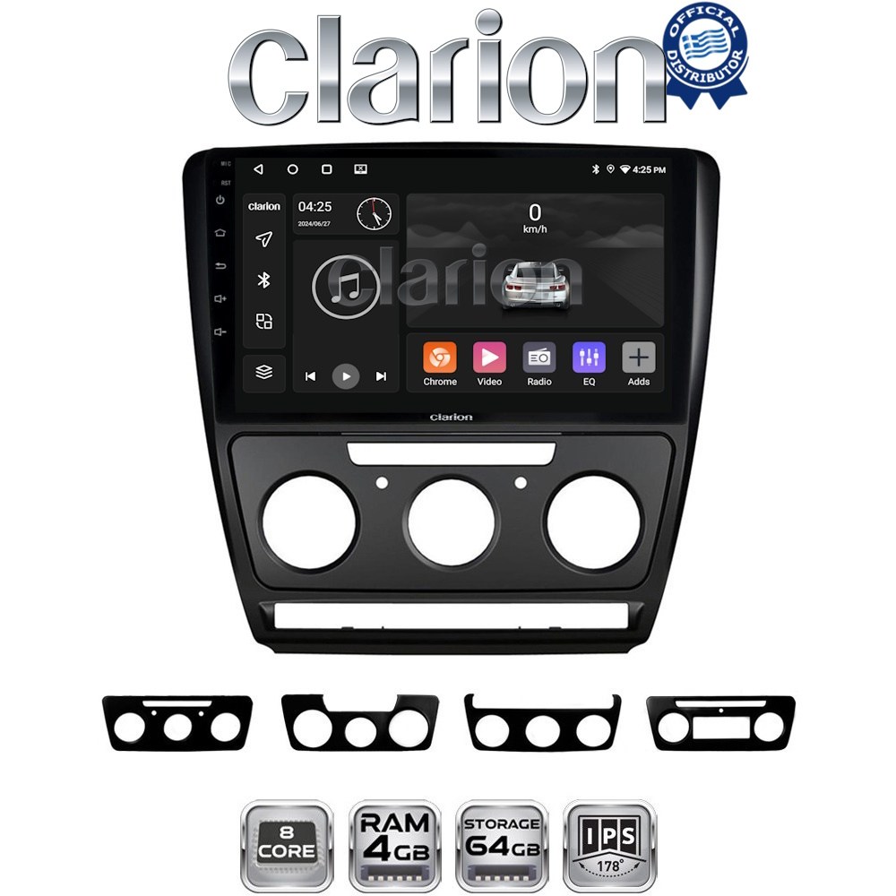 CLARION GL52005B Οθόνη OEM Multimedia Αυτοκινήτου για Skoda Octavia 2005 > 2012  (CarPlay/AndroidAuto/BT/GPS/WIFI/GPRS)