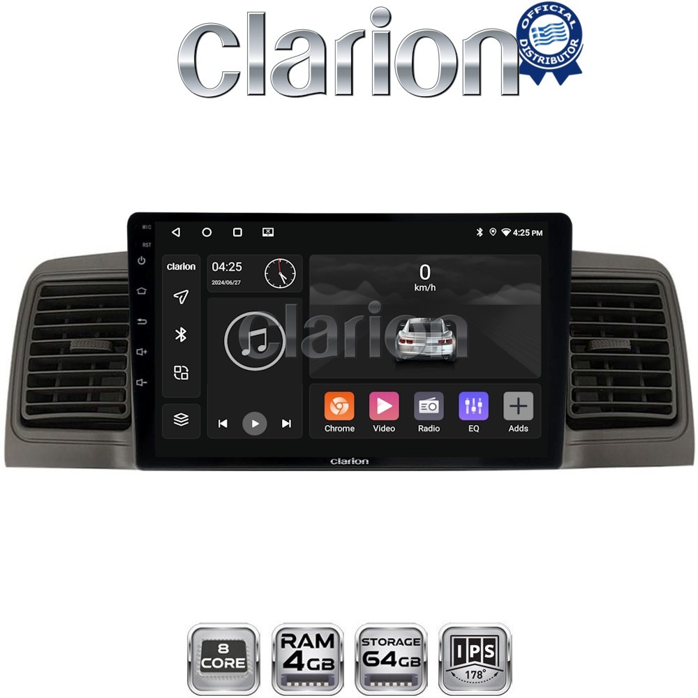 CLARION GL52010 Οθόνη OEM Multimedia Αυτοκινήτου για Toyota Corolla 2000-2007 (CarPlay/AndroidAuto/BT/GPS/WIFI/GPRS)