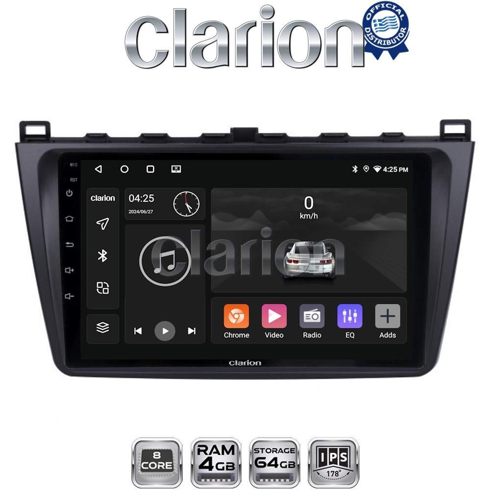 CLARION GL52012 Οθόνη OEM Multimedia Αυτοκινήτου για MAZDA 6 2008>2012(CarPlay/AndroidAuto/BT/GPS/WIFI/GPRS)