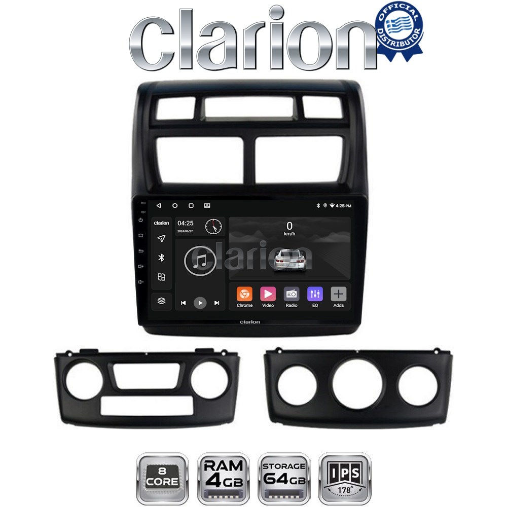 CLARION GL52023 Οθόνη OEM Multimedia Αυτοκινήτου για KIA SPORTAGE 2004>2010 (CarPlay/AndroidAuto/BT/GPS/WIFI/GPRS)