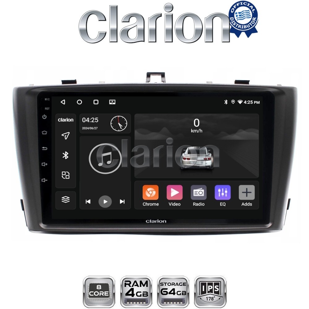 CLARION GL52027B Οθόνη OEM Multimedia Αυτοκινήτου για TOYOTA AVENSIS T27 2009 > 2016 (CarPlay/AndroidAuto/BT/GPS/WIFI/GPRS)