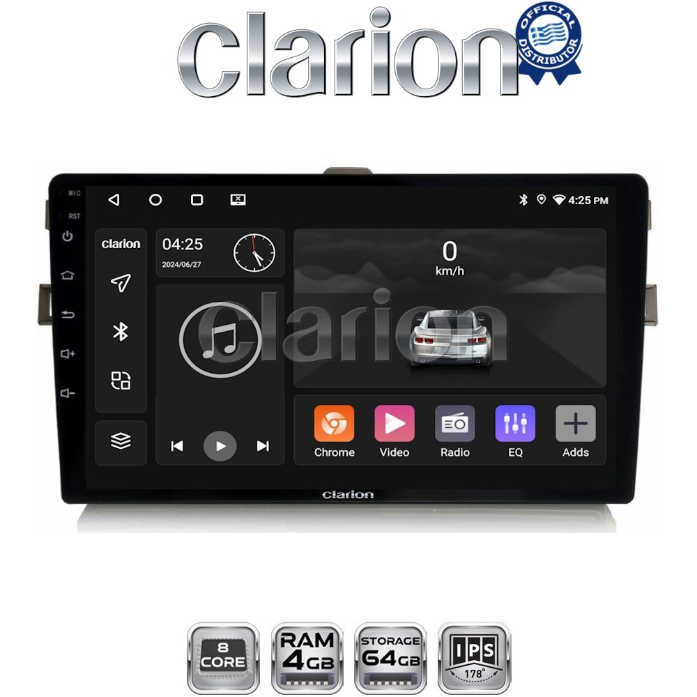 CLARION GL52028 Οθόνη OEM Multimedia Αυτοκινήτου για Toyota Auris 2007 > 2012  (CarPlay/AndroidAuto/BT/GPS/WIFI/GPRS)