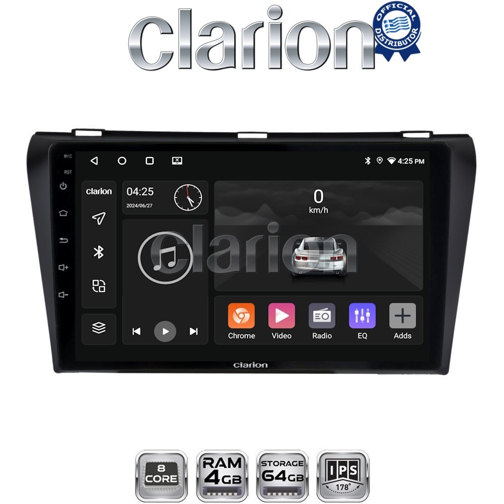 CLARION GL52034 Οθόνη OEM Multimedia Αυτοκινήτου για MAZDA 3  2009>2014 (CarPlay/AndroidAuto/BT/GPS/WIFI/GPRS)