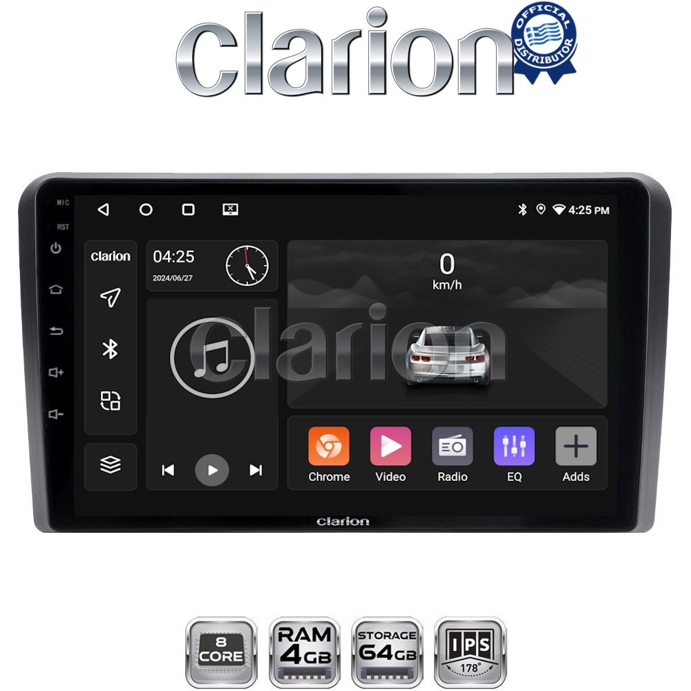 CLARION GL52049 Οθόνη OEM Multimedia Αυτοκινήτου για AUDI A3 (8P) 2003.2012 (CarPlay/AndroidAuto/BT/GPS/WIFI/GPRS)