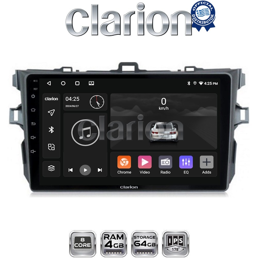 CLARION GL52063 Οθόνη OEM Multimedia Αυτοκινήτου για TOYOTA COROLLA 2006>2012  (CarPlay/AndroidAuto/BT/GPS/WIFI/GPRS)