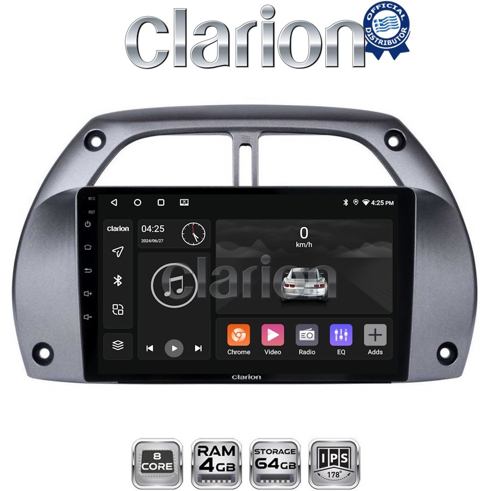 CLARION GL52071 Οθόνη OEM Multimedia Αυτοκινήτου για Toyota Rav 4 2001 > 2006 (CarPlay/AndroidAuto/BT/GPS/WIFI/GPRS)