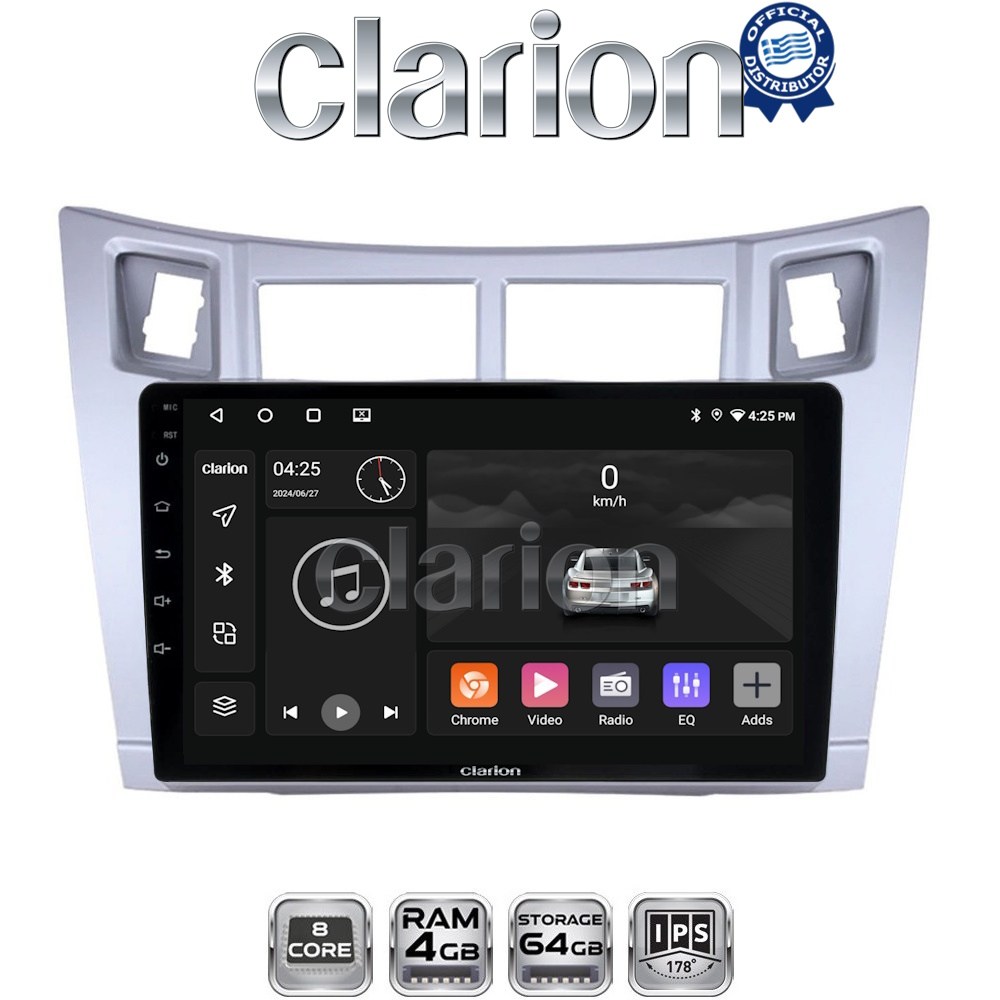 CLARION GL52084S Οθόνη OEM Multimedia Αυτοκινήτου για Τoyota Yaris 2006 > 2011 (CarPlay/AndroidAuto/BT/GPS/WIFI/GPRS)