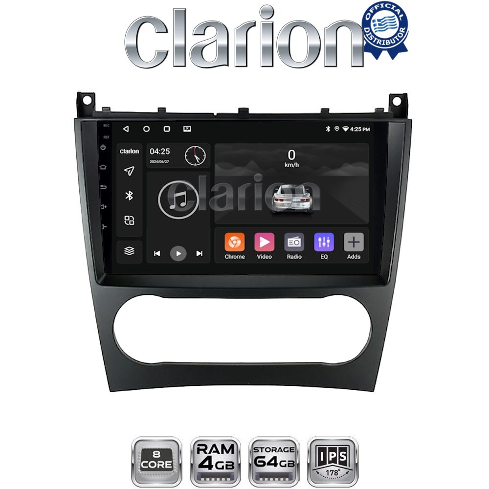 CLARION GL52093 Οθόνη OEM Multimedia Αυτοκινήτου για MERCEDES C class (W203) – CLC  2004>2008 (CarPlay/AndroidAuto/BT/GPS/WIFI/GPRS)