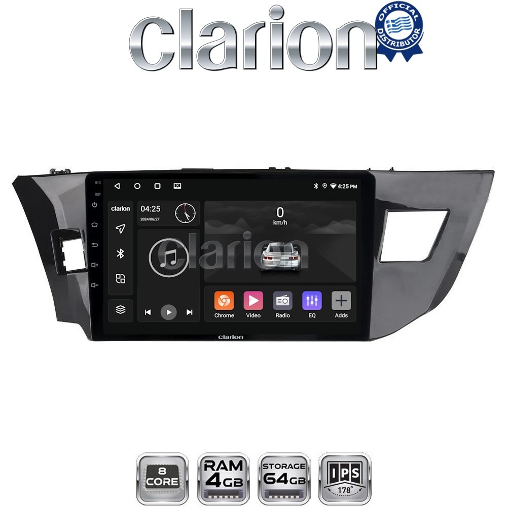 CLARION GL52126 Οθόνη OEM Multimedia Αυτοκινήτου για TOYOTA COROLLA 2013>2016 (CarPlay/AndroidAuto/BT/GPS/WIFI/GPRS)