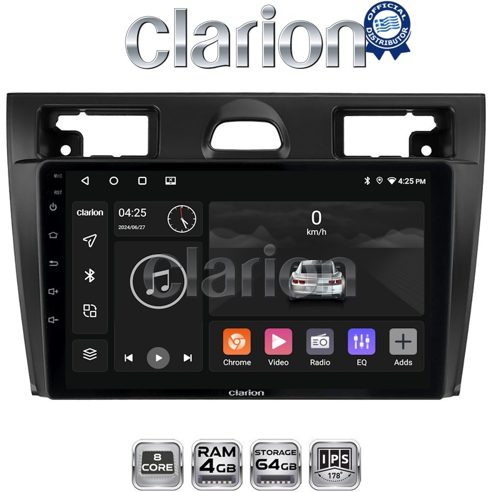 CLARION GL52140B Οθόνη OEM Multimedia Αυτοκινήτου για Ford Fiesta 2006 -> 2008 (CarPlay/AndroidAuto/BT/GPS/WIFI/GPRS)