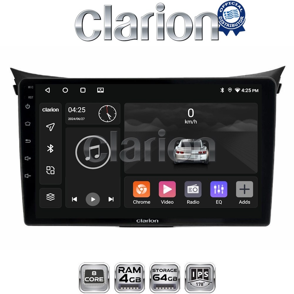 CLARION GL52156 Οθόνη OEM Multimedia Αυτοκινήτου για Hyundai i30 2012 > 2017 (CarPlay/AndroidAuto/BT/GPS/WIFI/GPRS)