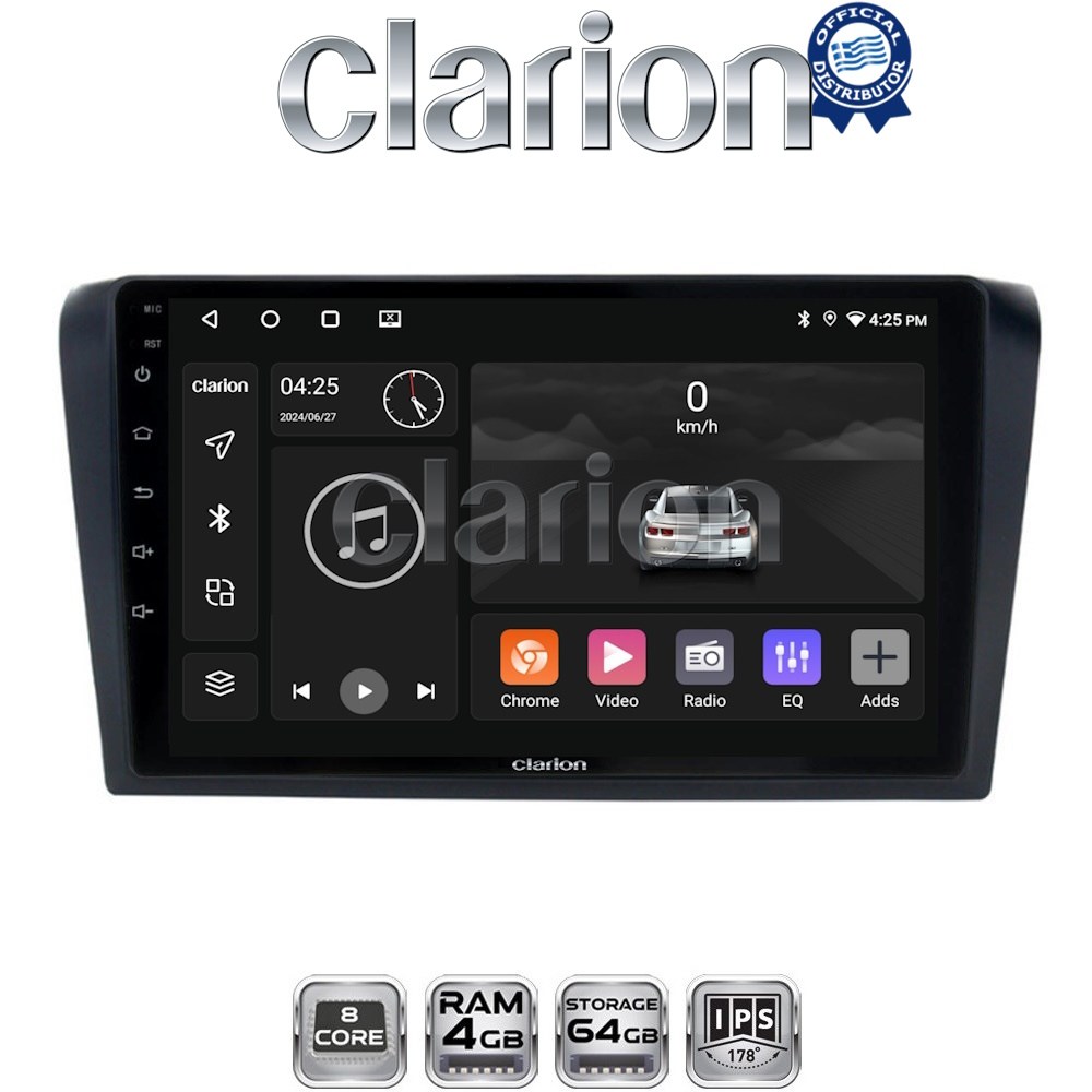 CLARION GL52161 Οθόνη OEM Multimedia Αυτοκινήτου για MAZDA 3 2003 > 2008 (CarPlay/AndroidAuto/BT/GPS/WIFI/GPRS)