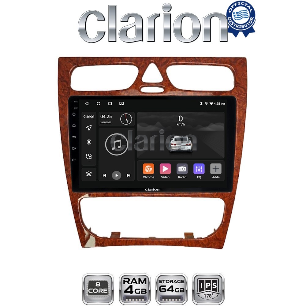 CLARION GL52171W Οθόνη OEM Multimedia Αυτοκινήτου για Mercedes C Class 1999 > 2004 (Προ Facelift) (CarPlay/AndroidAuto/BT/GPS/WIFI/GPRS)