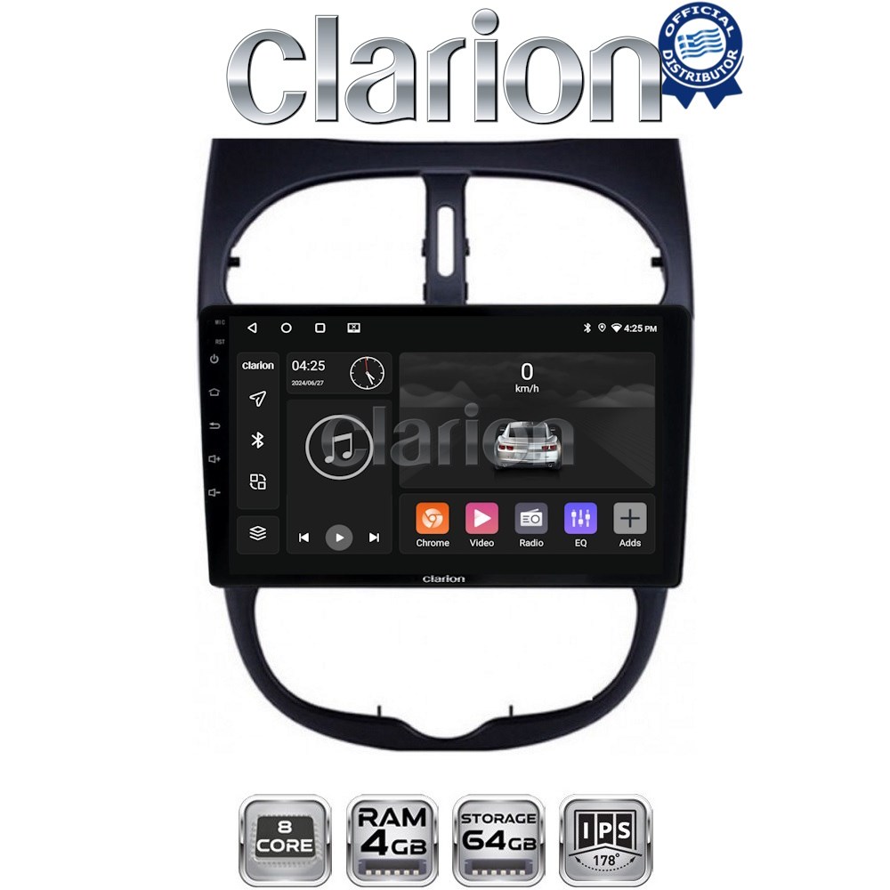 CLARION GL52206 Οθόνη OEM Multimedia Αυτοκινήτου για Peugeot 206 2002 > 2006 (CarPlay/AndroidAuto/BT/GPS/WIFI/GPRS)