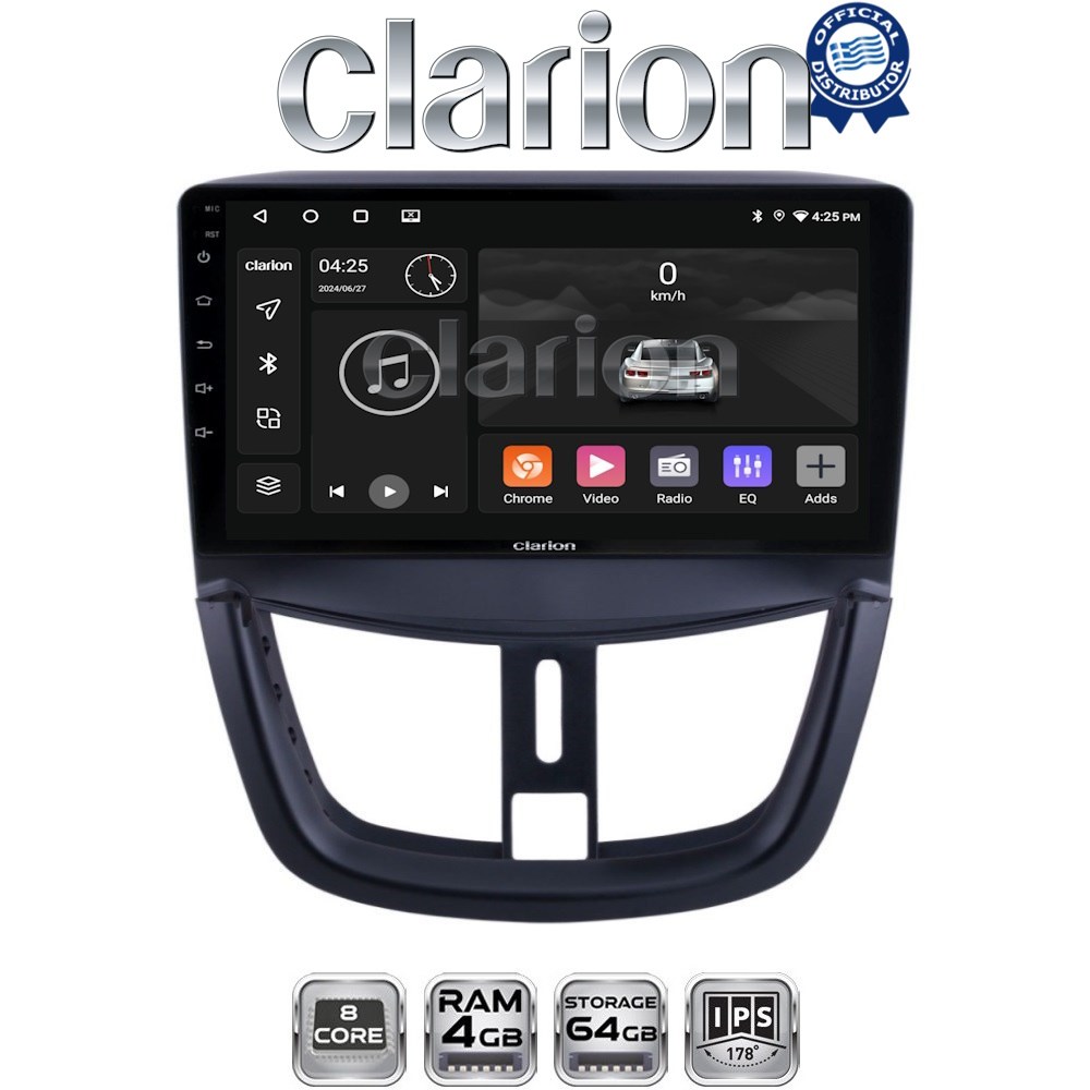 CLARION GL52207 Οθόνη OEM Multimedia Αυτοκινήτου για PEUGEOT 207 2007>2013 (CarPlay/AndroidAuto/BT/GPS/WIFI/GPRS)