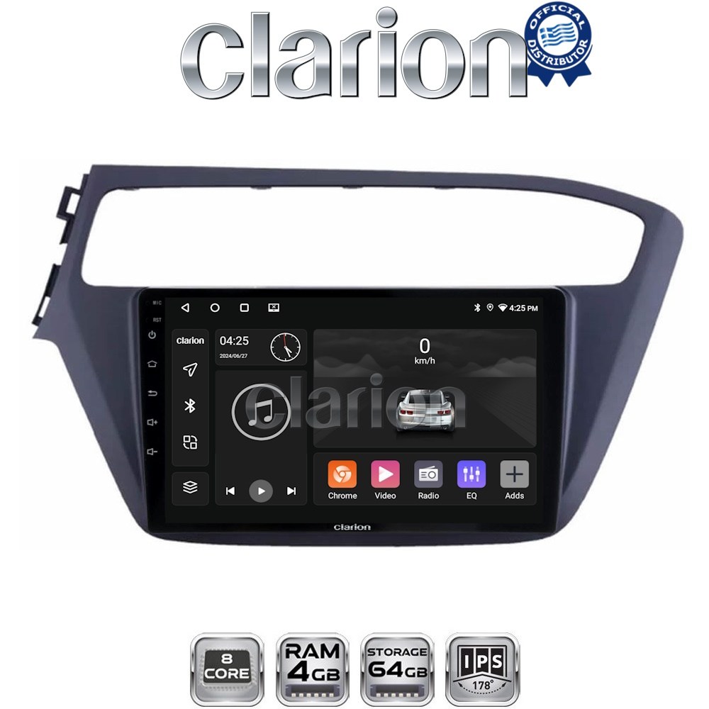 CLARION GL52226 Οθόνη OEM Multimedia Αυτοκινήτου για Hyundai i20 2019> (CarPlay/AndroidAuto/BT/GPS/WIFI/GPRS)