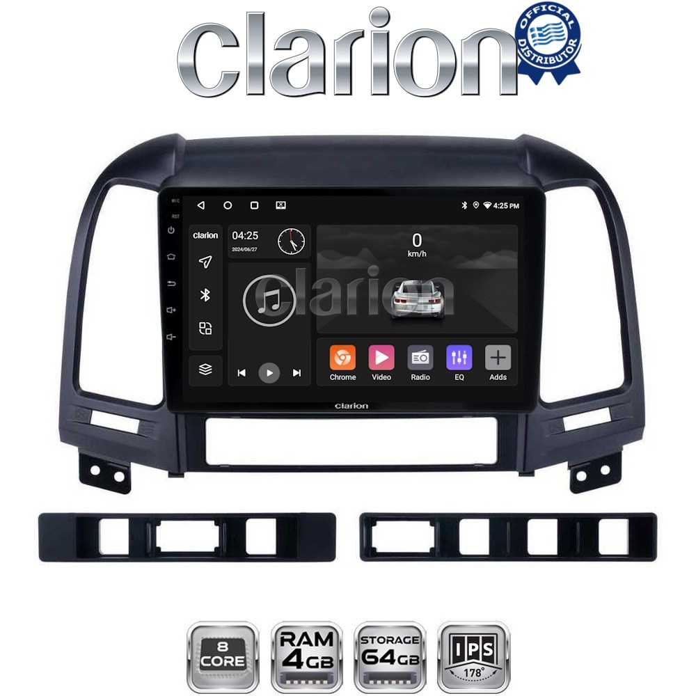 CLARION GL52239 Οθόνη OEM Multimedia Αυτοκινήτου για Hyundai SantaFe 2006 > 2013 (CarPlay/AndroidAuto/BT/GPS/WIFI/GPRS)