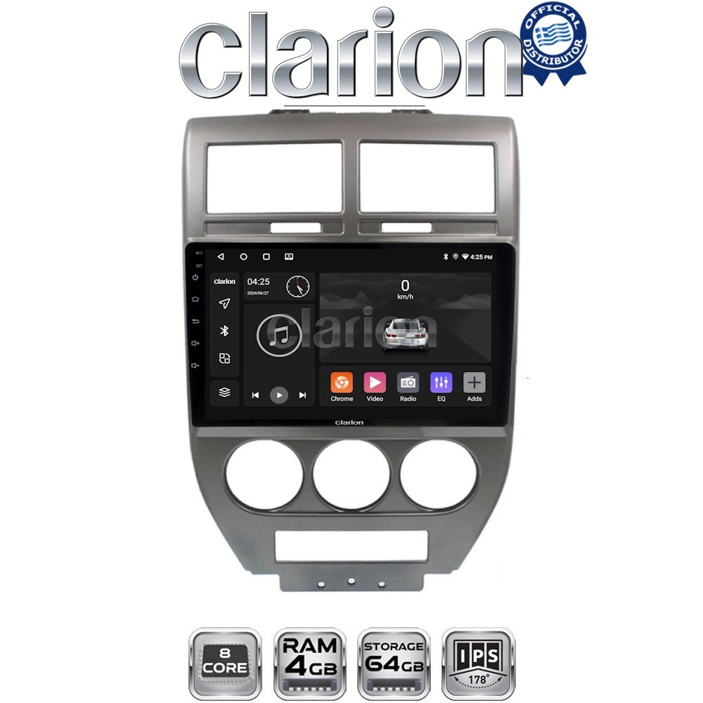 CLARION GL52251 Οθόνη OEM Multimedia Αυτοκινήτου για JEEP COMPASS 2007>2011 (CarPlay/AndroidAuto/BT/GPS/WIFI/GPRS)