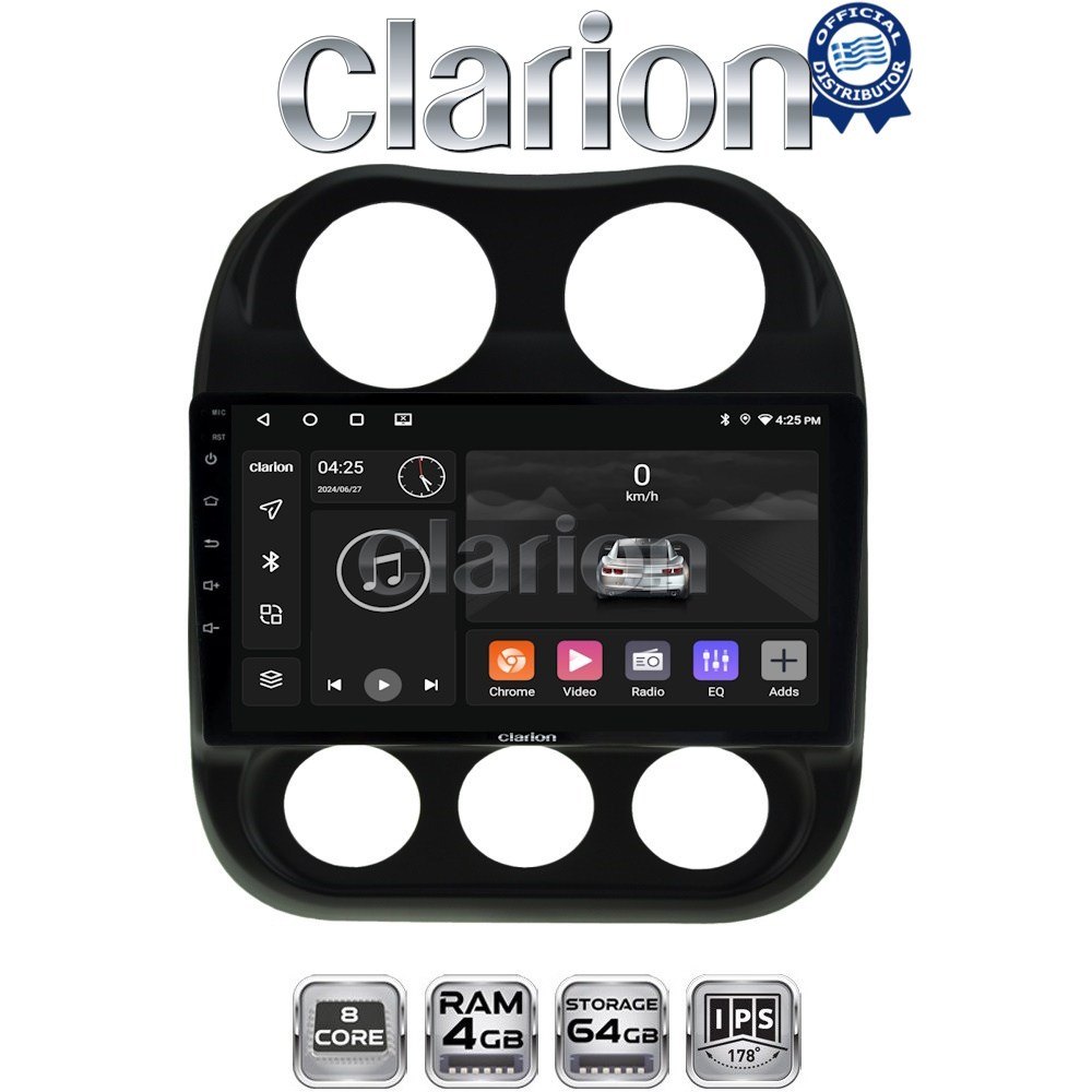 CLARION GL52252 Οθόνη OEM Multimedia Αυτοκινήτου για JEEP COMPASS 2011>2016 (CarPlay/AndroidAuto/BT/GPS/WIFI/GPRS)