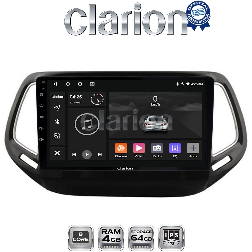 CLARION GL52253 Οθόνη OEM Multimedia Αυτοκινήτου για JEEP COMPASS 2017> (CarPlay/AndroidAuto/BT/GPS/WIFI/GPRS)
