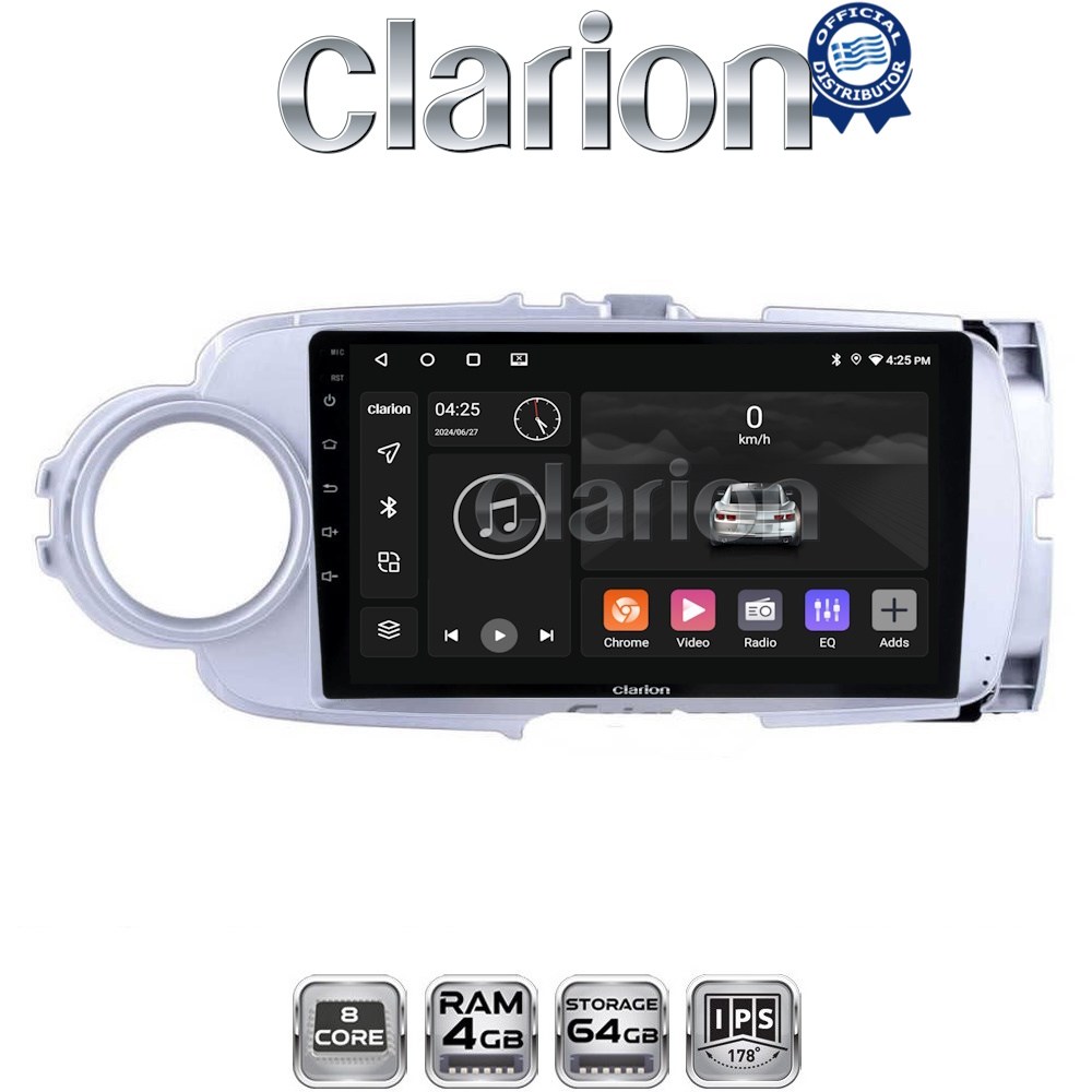 CLARION GL52254 Οθόνη OEM Multimedia Αυτοκινήτου για Toyota Yaris 2012 > 2015 Αν το αυτοκίνητο είναι υβριδικό, παρακαλώ ενημερώστε μας πριν την παραγγελία σας. (CarPlay/AndroidAuto/BT/GPS/WIFI/GPRS)