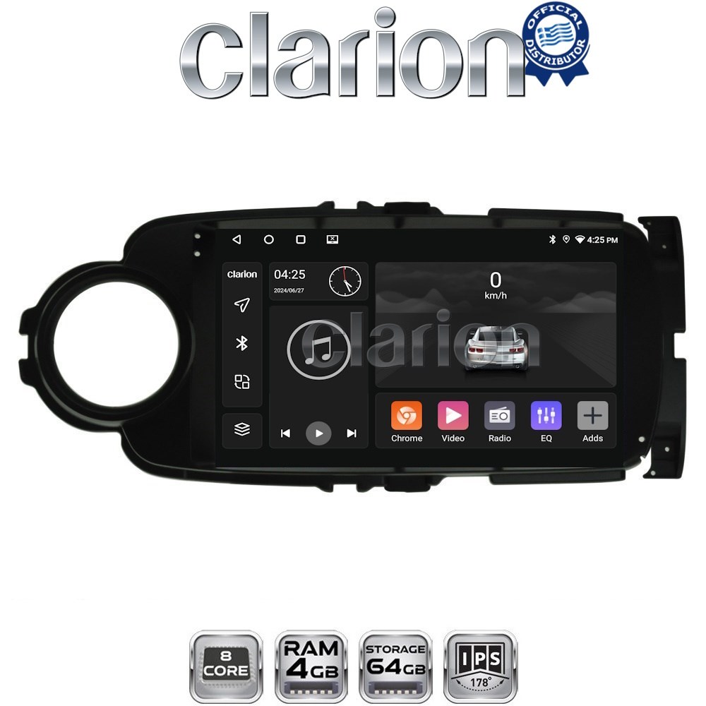 CLARION GL52254B Οθόνη OEM Multimedia Αυτοκινήτου για Toyota Yaris 2012 > 2015 Αν το αυτοκίνητο είναι υβριδικό, παρακαλώ ενημερώστε μας πριν την παραγγελία σας. (CarPlay/AndroidAuto/BT/GPS/WIFI/GPRS)