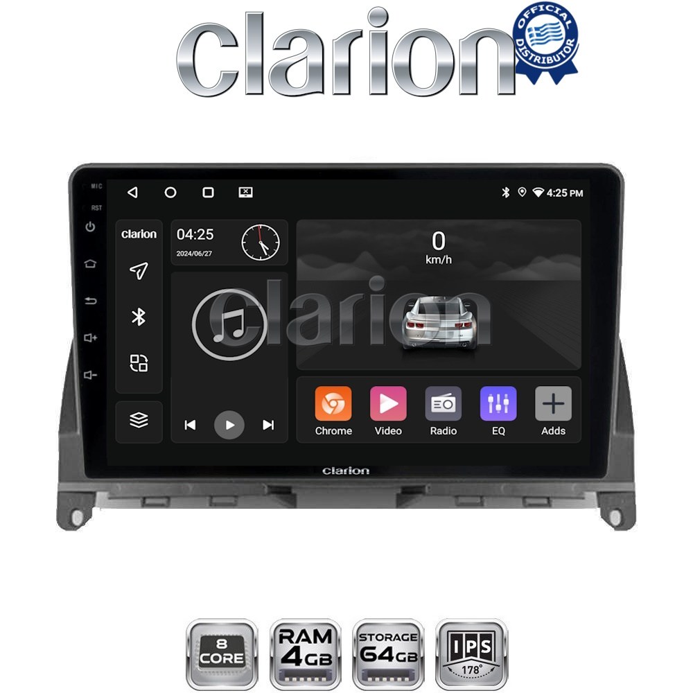 CLARION GL52265 Οθόνη OEM Multimedia Αυτοκινήτου για MERCEDES C CLASS (W204) 2007>2011 (CarPlay/AndroidAuto/BT/GPS/WIFI/GPRS)