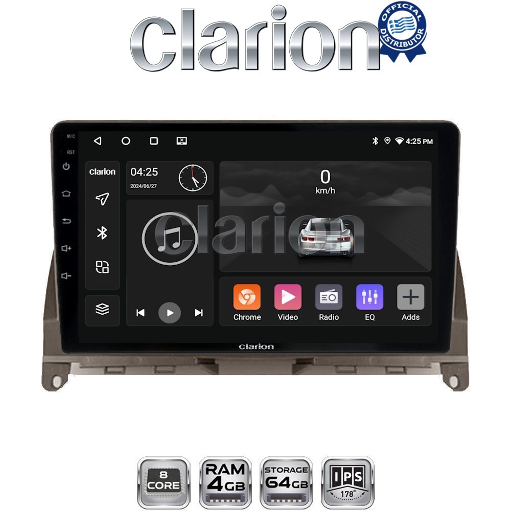 CLARION GL52265BR Οθόνη OEM Multimedia Αυτοκινήτου για Mercedes C Class W204 2007 > 2011 (CarPlay/AndroidAuto/BT/GPS/WIFI/GPRS)