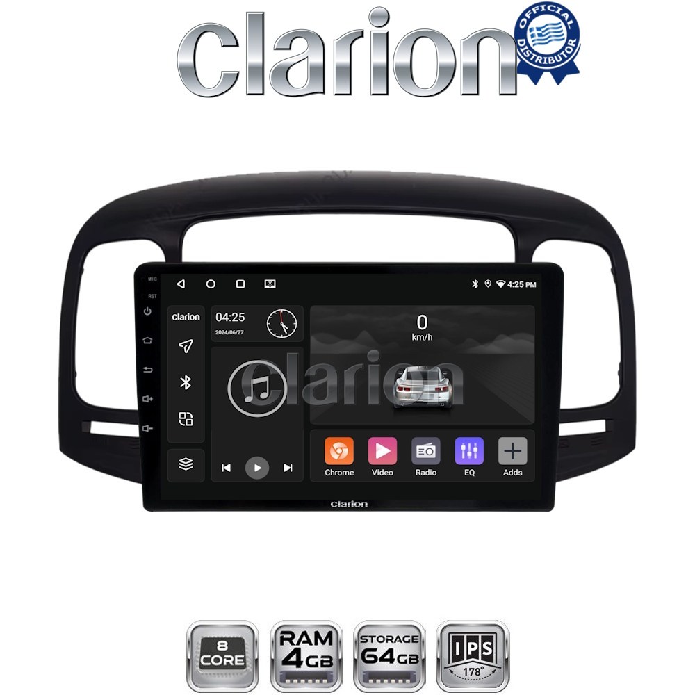 CLARION GL52269 Οθόνη OEM Multimedia Αυτοκινήτου για Hyundai Accent 2006 > 2012 (CarPlay/AndroidAuto/BT/GPS/WIFI/GPRS)