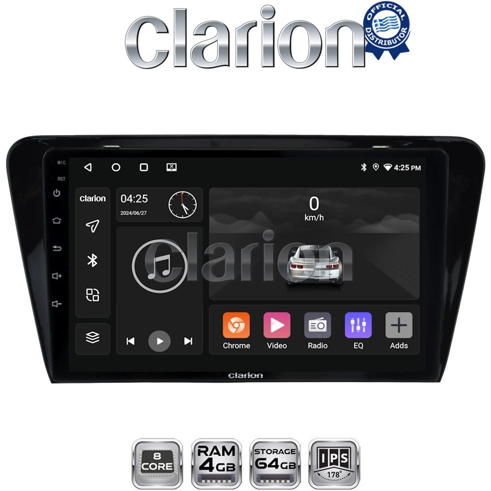 CLARION GL52279 Οθόνη OEM Multimedia Αυτοκινήτου για SKODA OCTAVIA 7 2013> 2020 (CarPlay/AndroidAuto/BT/GPS/WIFI/GPRS)