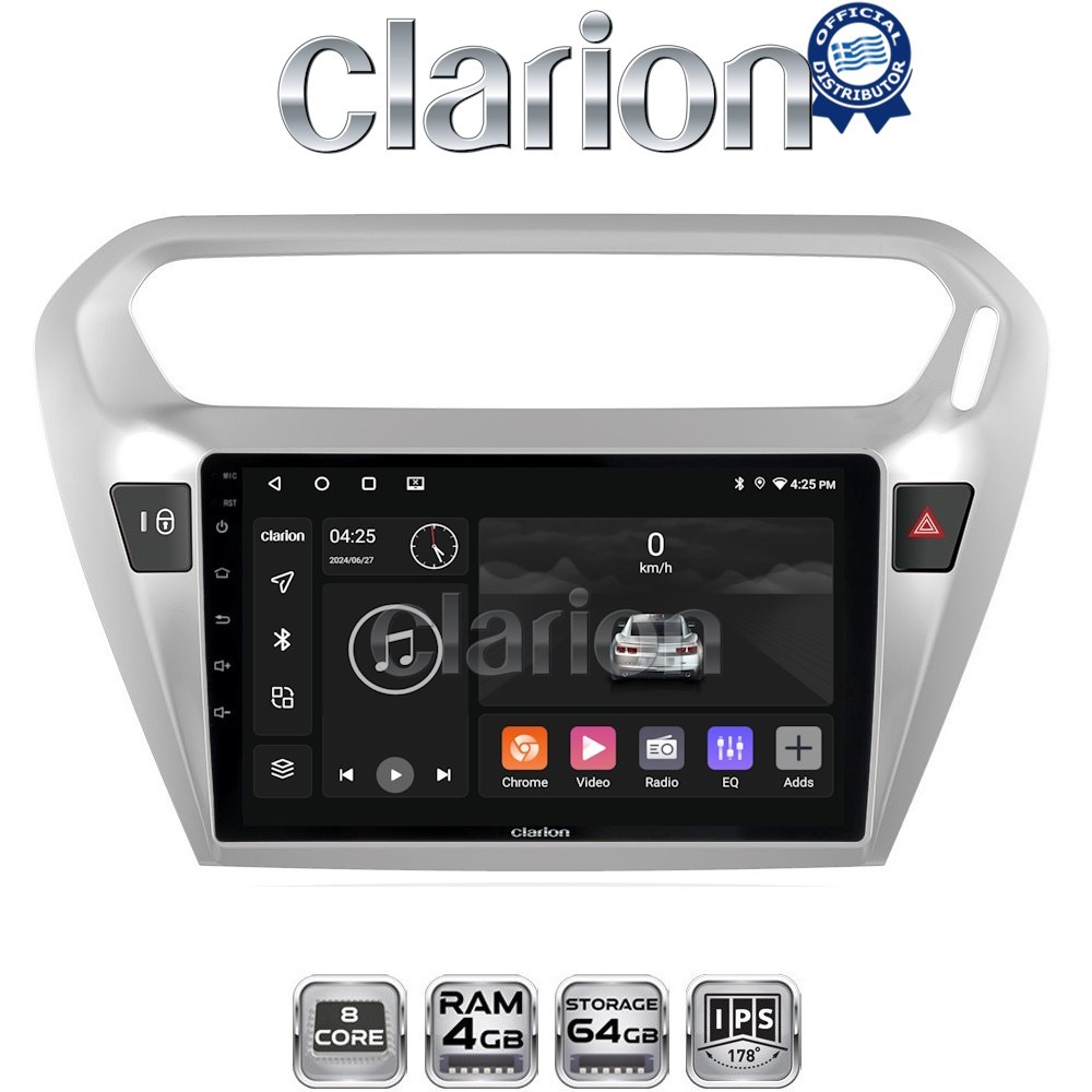 CLARION GL52294 Οθόνη OEM Multimedia Αυτοκινήτου για Citroen Elyse '13> Peugeot 301 '13> (CarPlay/AndroidAuto/BT/GPS/WIFI/GPRS)
