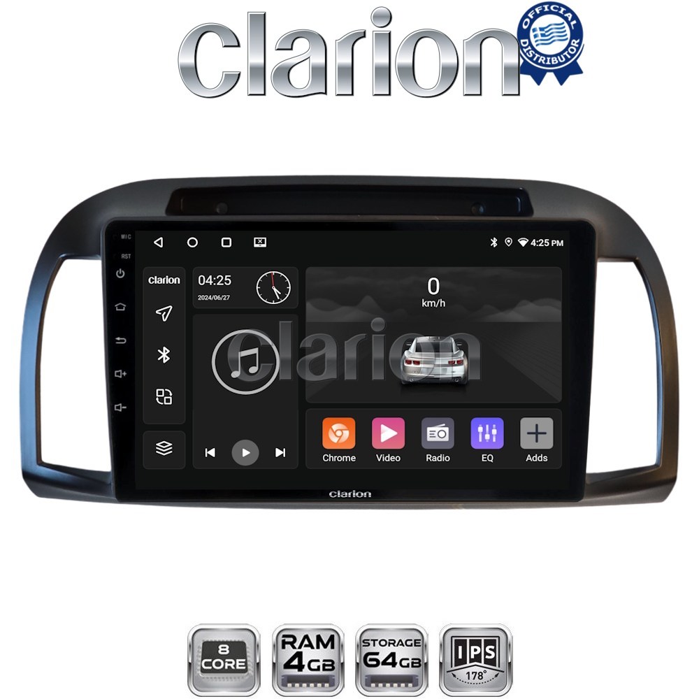 CLARION GL52300B Οθόνη OEM Multimedia Αυτοκινήτου για Nissan Micra 2002 > 2007 (CarPlay/AndroidAuto/BT/GPS/WIFI/GPRS)