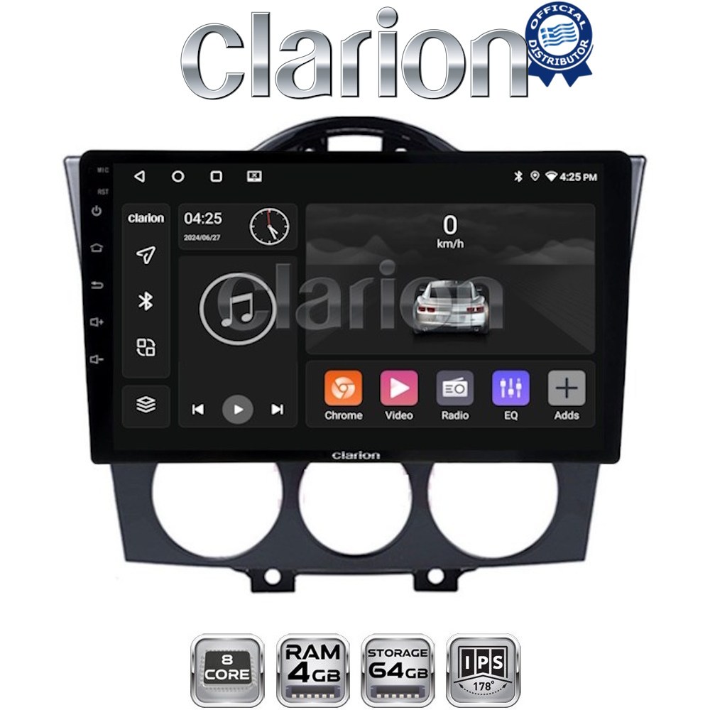 CLARION GL52304 Οθόνη OEM Multimedia Αυτοκινήτου για Mazda RX8 2001 > 2008 (CarPlay/AndroidAuto/BT/GPS/WIFI/GPRS)